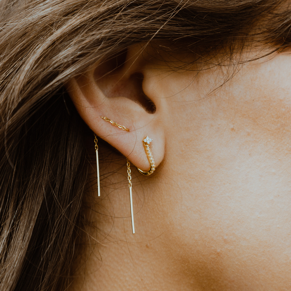 Threader earrings on sale for two holes