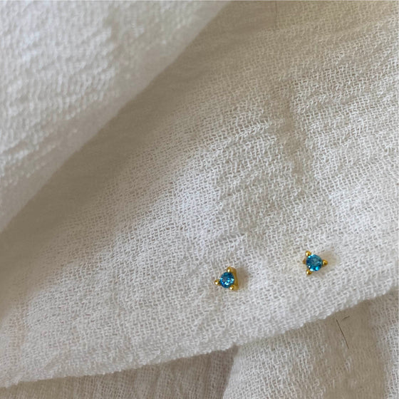 Blue Zircon Studs