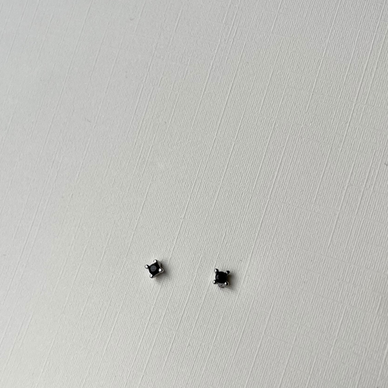 Tiny Black Zircon Studs